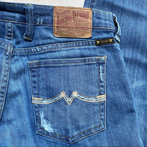 Lucky Brand Golden State Crop Jeans with Distressing Size 4/27 - Picture 4 of 12